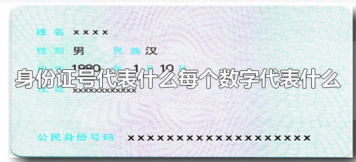 身份证号代表什么每个数字代表什么