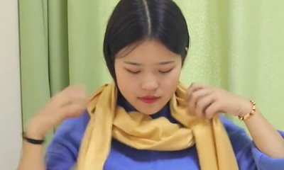 ​长条围巾的各种围法,冬季长围巾的各种围法图解视频