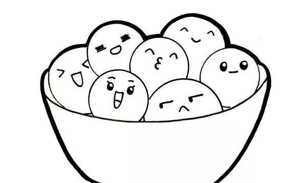 可爱汤圆简笔画