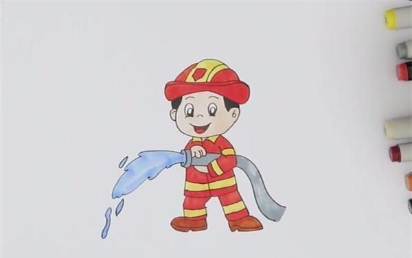 消防员简笔画,消防员叔叔简笔画?图1