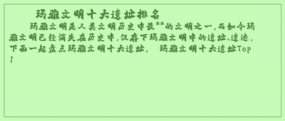 ​玛雅文明十大遗址排名