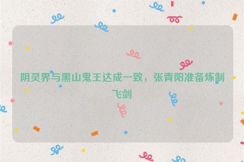 阴灵界与黑山鬼王达成一致,张青阳准备炼制飞剑