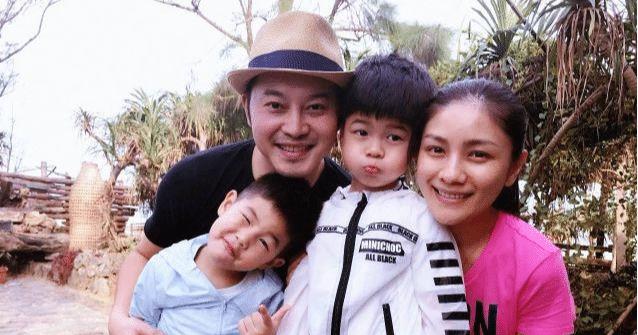 胡可一家人幸福晒照, 一家四口高颜值, 沙溢表示拉低了颜值