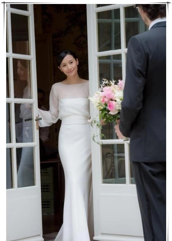 豪门梦碎的陈法拉又结婚啦，穿白婚纱忒清纯，法国老公绅士又帅气