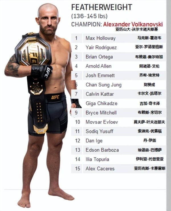 ufc排名最新2025（ufc世界排名最新）-1