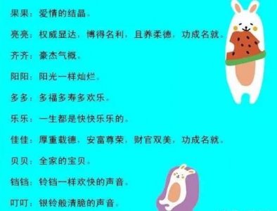 ​好听的宝宝小名乳名大全（新生儿乳名大全）