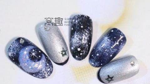 星月美甲长什么样？最近ins上超火的星月美甲图片大全 很适合春天