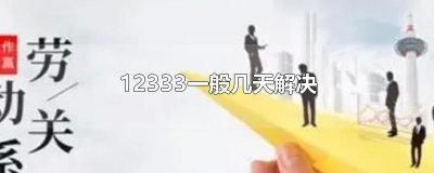 ​12333一般几天解决