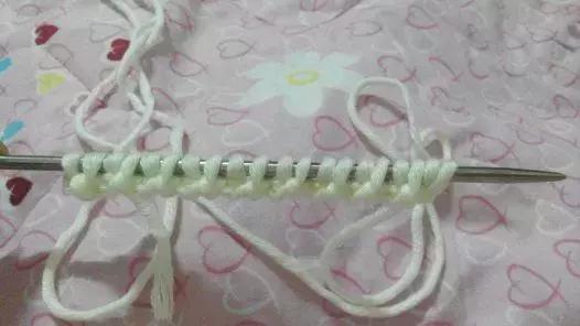 双元宝小围巾的编织（双元宝针编织围巾）(19)