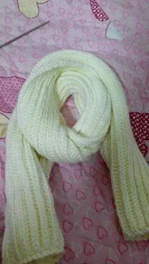 双元宝小围巾的编织（双元宝针编织围巾）(1)