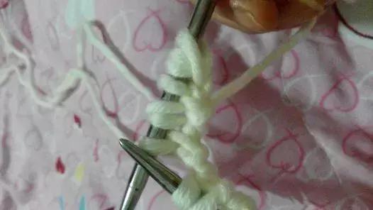 双元宝小围巾的编织（双元宝针编织围巾）(31)