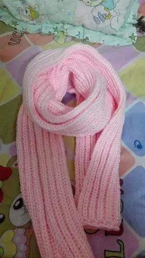 双元宝小围巾的编织（双元宝针编织围巾）(2)