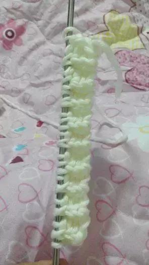 双元宝小围巾的编织（双元宝针编织围巾）(38)