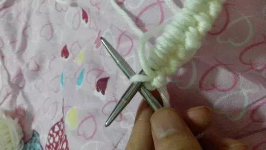 双元宝小围巾的编织（双元宝针编织围巾）(35)