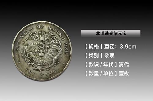 北洋造光绪元宝七钱二分银币