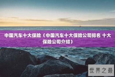 ​中国汽车十大保险（中国汽车十大保险公司排名 十大保险公司介绍）