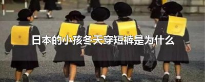 ​日本的小孩冬天穿短裤是为什么