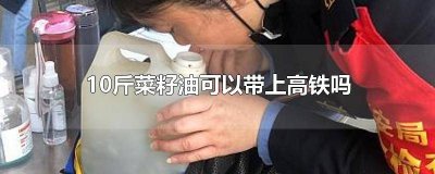 ​十斤菜籽油可以上高铁吗 40斤菜籽油可以带着坐高铁吗