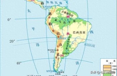​南美洲面积最大的的高原：巴西高原