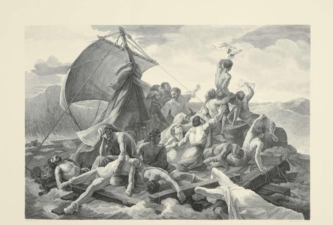 梅杜萨之筏画家把人物的故事情节分别按照